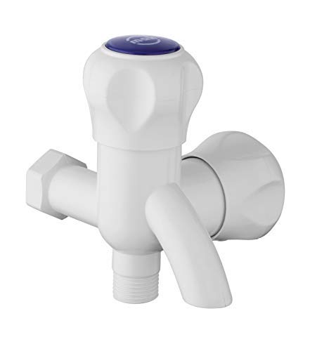 Nixnine Mak ABS Plastic 2 in 1 Bib Cock & Water Tap for Kitchen, Bathroom, Hot & Cold Water (1/2-inch), (White) Pack of 2 (B08J5G33VK) Amazon Price History, Amazon Price Tracker