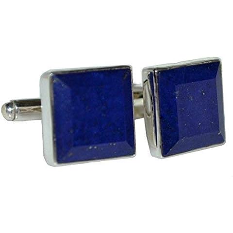 Sterling Silver Blue Lapis Lazuli Cufflinks Cover