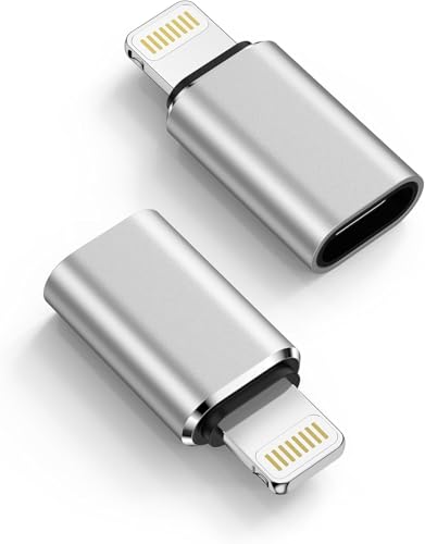 Image of c Type to Lightning Adapter (2 Pack USB-C to Lightning Cable Adapter, Type-C to 8 Pin Male PD Fast Charging Data Sync Connector for Phone 14 13 12 11 x xr Air Pods iOS Devices