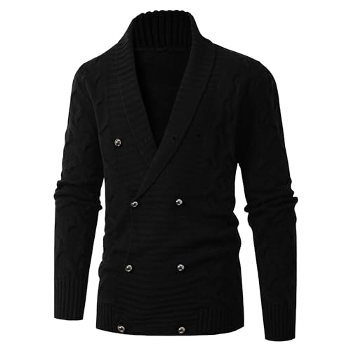 Double-breasted Knit cardigan（black） 31O4F1OQZ8L.jpg