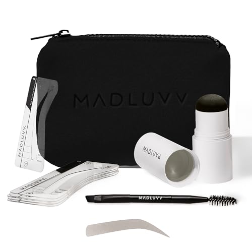 MADLUVV Brow Stamp Kit with Brow Stencils – Easy Eyebrow Shaper for Natural-Looking Brows –...
