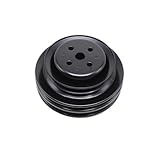 1 PC SHLPDFM Black Steel 3 Groove Water Pump Pulley Compatible with Ford Small Block V8 260 289 302 351w 1962-77