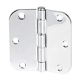 Ilyapa 18 Pack Polished Chrome Door Hinges for Doors, 3.5 x 3.5 Inch Interior Door Hinges, Silver Hinges for Doors 3 1/2 Inches, with 5/8 Inch Radius Corners
