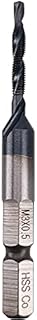 Migiwata Metric M3 x 0.5 Black TiAIN Finish HSS-Co M35 Drill and Tap Combination Bit with 1/4 Hex Shank and Self-centering Split Point for Aluminum Iron and Stainless Steel
