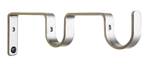 Urbanest Double Bracket for Curtain Rod, Fits 1-inch Front Rod and 5/8-inch Back Rod, Pewter