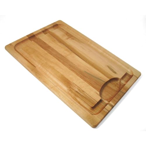 Tabla de cortar rectangular de madera 50.8x35.6 cm con ranura miniatura 1