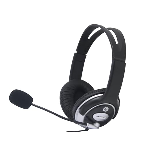 Hp Wired On Ear Headphones With Mic With 3.5 Mm Drivers, In-Built Noise Cancelling,...