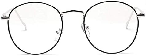 AISSWZBER Blue Light Block Women Metal Circle Non-prescription Eyeglasses