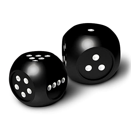 AKO DICE II - Aluminum Large Heavy Metal D6 Dice Set - Solid 16mm With Extra Rounded Corner for Better Roll - Custom Version 2 by AKO Dice (Black)