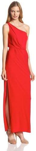 Hailey by Adrianna Papell Women's One-Shoulder Knot Slit Dress
