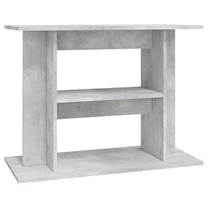 vidaXL Aquarium Stand, Fish Tank Cabinet with 3 Tiers, Fish Tank Stand for Home Living Room, Aquarium Cabinet, Concrete Grey Engineered Wood