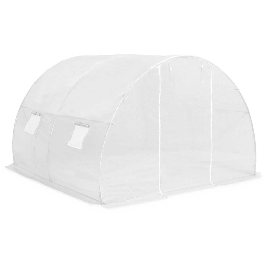 Szklarnia 9 m² 300 x 300 x 200 cm, z siatki PE o gramaturze 170 g/m² z ocynkowaną stalową ramą, 4 okna, drzwi, na pomidory, warzywa, do uprawy w ogrodzie