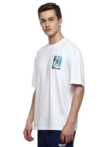 Image of hummel Wrap Men's Oversize Fit, Drop Shoulder Crew Neck Graphic Print Casual T-Shirt
