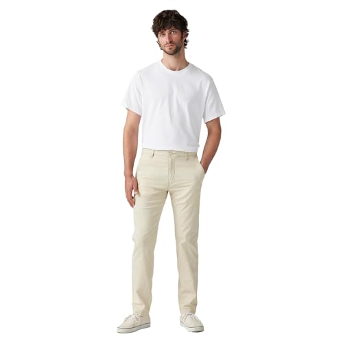 Image of Men's Cream Regular Fit Chinos Trousers