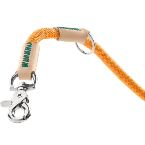 HUNTER Verstellbare Hundeführleine Malia, Farbe: weinrot/Dunkelbraun, geschmeidiges Tau & Robustes Leder, 3-Fach verstellbar, leicht, strapazierfähig, moderner Look, Made in Germany, Größe: 10/200