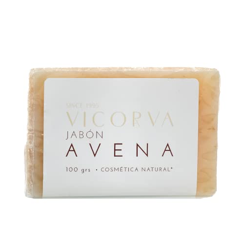 Vicorva | Jabón Sólido Avena Pastilla | Hidratante, Nutritivo y Calmante | Hecho en España | Ingredientes naturales | 100 gr