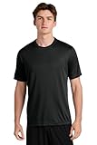 Clothe Co. Mens Short Sleeve Moisture Wicking Athletic T-Shirt, Black, XL