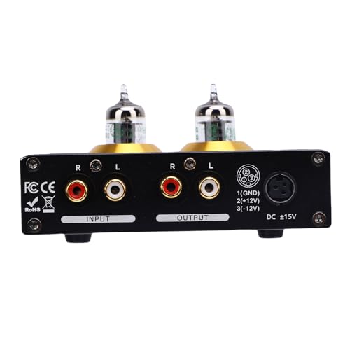 Audiophile Vacuum Tube Stereo Preamplifier, HiFi Tube Preamp Phono Preamp for Turntable with Bass Treble Control Home Audio Tube Amplifier Warm Rich Sound