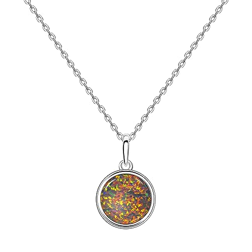 Collier opale blanche et pendentif rond argent, le bijou idéal à porter au quotidien