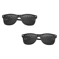 2 Stück Schwarz Rasterbrille Augentraining,Lochbrille für Entspannung,Pinhole Glasses zur Verbesserung des Sehvermögen,Lochbrille für Augentraining Original,Gitterbrille für Augenentspannung im Alltag