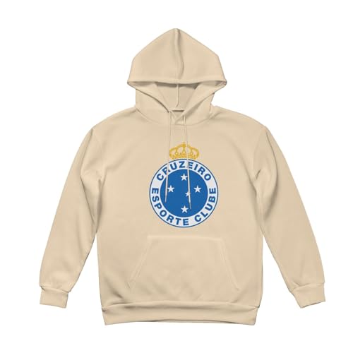 Esporte Clube Vitria Men's Hoodie Sports Fan Sweater Apricot Pullover Hoodie with Pockets