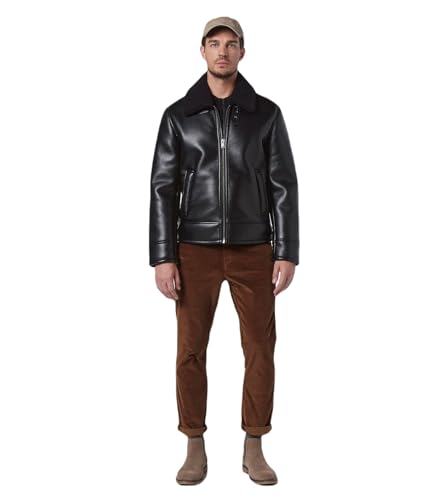 Image of Andrew Marc Men's Andrew Marc Men's Faux Leather Sherling Jacket