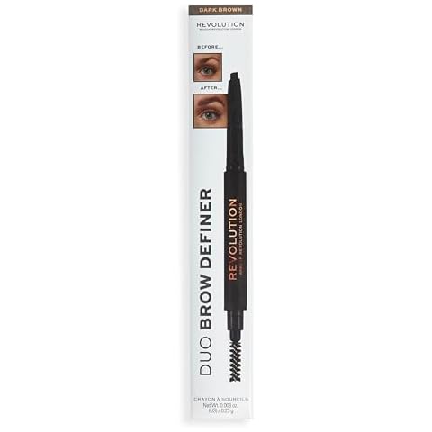 Makeup Revolution Duo Brow Definer Pencil with Brush Cover