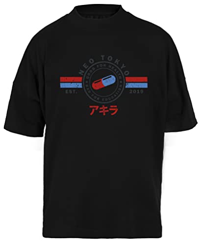The Capsules - Akira - Neo Tokyo 2019 Camiseta Unisex Negra Baggy tee para Hombre Mujer