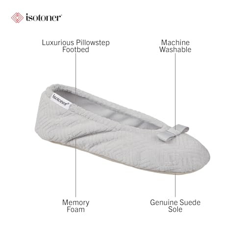 Image of isotoner Women's Diamond Microterry Ballerina Slippers
