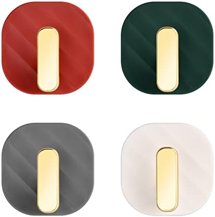 Roscid 4 Pièces Galet Crochet Adhesif Mural Créatif Accroche Serviette Salle De Bain, Crochet