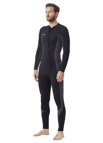Hevto Wetsuits Men 3/2mm Neoprene Front Zip Full Wet Suit in Cold Water for Swimming Surfing Diving...
