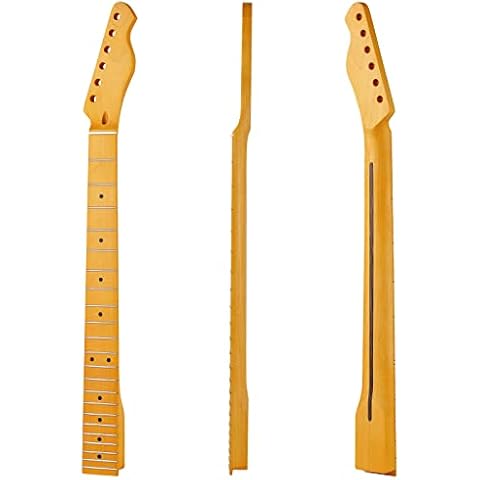 22fret Yellowish Matte Electric Guitar Neck Canadian Maple,Cow Bone Nut Cover