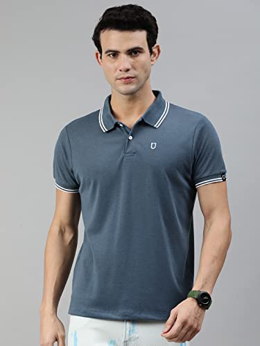 Image of Urbano Fashion Men's Solid Slim Fit Half Sleeve Cotton Polo T-Shirt