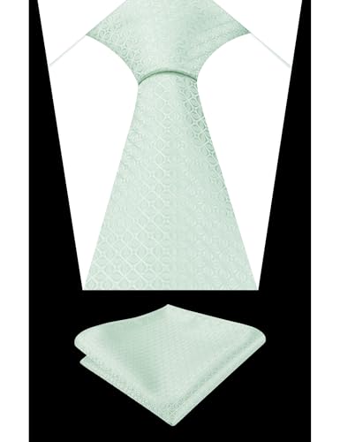 Image of Alizeal Mens Vintage Solid Plaid Tie with Pocket Square 3.15inches Necktie Set