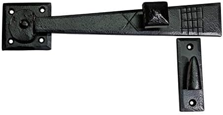 Adonai Hardware "Dabarah" Antique Heavy Duty Forged Front Entry Sturdy Flip Gate Latch (1 Pack, Matte Black) for Vintage Wooden Barn Shed Doors, Gates, Fences, Furniture, Castle and Farmhouse