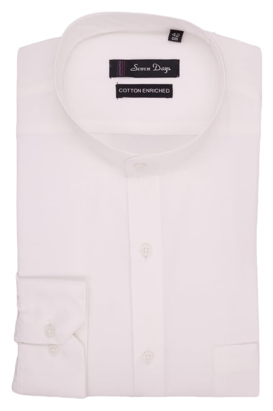 Image of 7-DAYS Men's Premium Formal Shirt - Cotton Rich, Regular Fit, Full Sleeve, Wrinkle-Resistant, with Pocket, Durable & Easy Care - Perfect for Office Wear & Under Suits