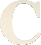 YRONTY 12 Inch Wooden Letters C, 1/5 Inch Thick Blank Unfinished Wood Letter Wooden Sign Board for Painting, Craft and Home Wall Decoration