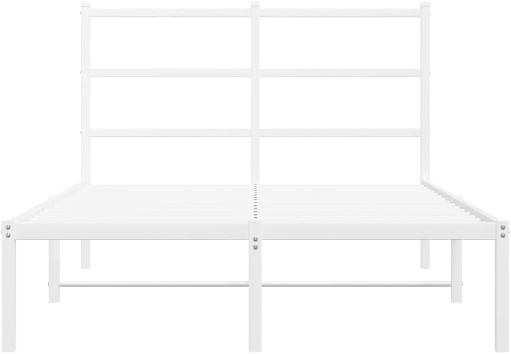 ホーム&ガーデン - メタルベッドフレーム マットレスなし ヘッドボード付き ホワイト 120x200cm-家具の選 【ハイプロファイルベース】