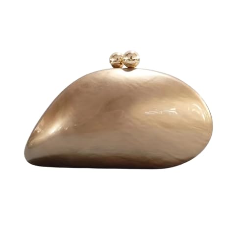 Bolso Fiesta Concha Bolso de mano con forma de concha for mujer, diseño de fiesta de noche, bonito bolso de mano verde, dorado y morado(Gold)