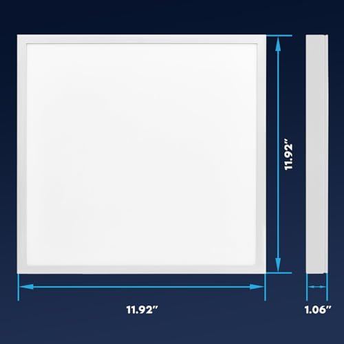 luxrite 1x1 ft slim surface mount panel recessed lighting 5 color temperature options 2700k-5000k dimmable led panel light 140018002200 lumens 10w-20w edge lit damp rated etl listed