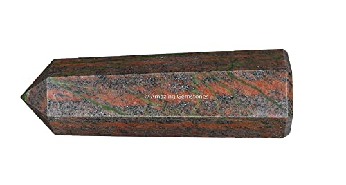 Image of Amazing Gemstone Large Unakite Crystal Towers ~ Natural Healing Crystal Point Obelisk for Reiki Healing and Crystal Grid (5.5 to 6 INCH)