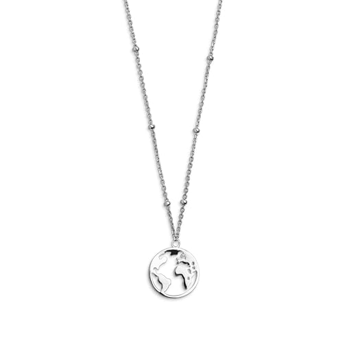 XENOX® Weltkugel Halskette - Damen Halskette aus hochwertigem 925/- Sterlingsilber mit Weltkugel-Anhänger | XS2984 XENOX® Weltkugel Halskette - Damen Halskette aus hochwertigem 925/- Sterlingsilber mit Weltkugel-Anhänger | XS2984
