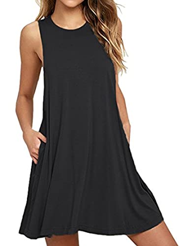 Image of Short /Long Sleeve Women's Cold Shoulder Dress with Pockets Casual Swing T-Shirt Dresses