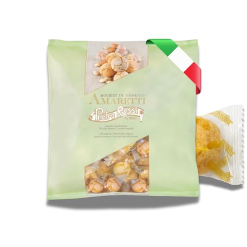 Pietro Rossi Weiche Amaretti 750G [EINZELN VERPACKT] - mit 37,5% Aprikosenkernen - Italienisches Kaffeegebäck - Perfekt zum Kaffee, Heißgetränken & als Dekoration - Traditionelle Rezeptur