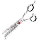Tokko Katana Classic 6.5' Texturizing Shears Professional Razor Edge 440C Japanese Stainless Steel Hair Thinning Scissors 6.5' Barber Shears With Adjustment Screw and Leather Case