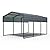THOWDEE 10x15 FT Heavy Duty Metal Carport, Outdoor Garage Car Shelter with Galvanized Metal Roof and Reinforced Steel Frame, Weather-Resistant Canopy for Car, Boats and Truck