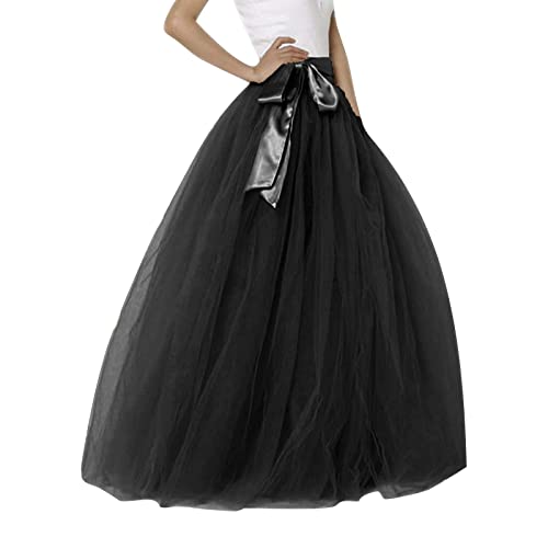 Jupe bouffante taille haute élastique en maille plissée pour femme