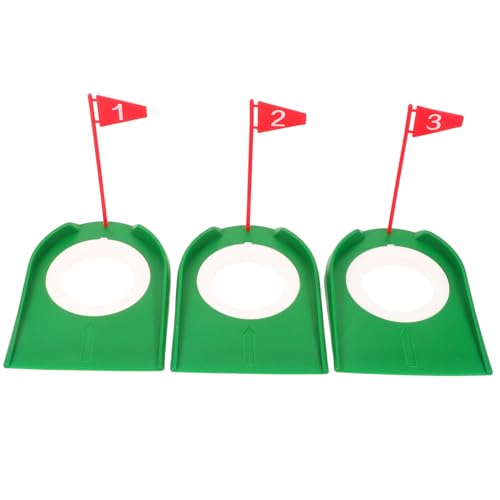 BESPORTBLE Golf Hole Training Cups 3 Piece Set with Holes Plastic Putting Cups for Golf Practice Anywhere