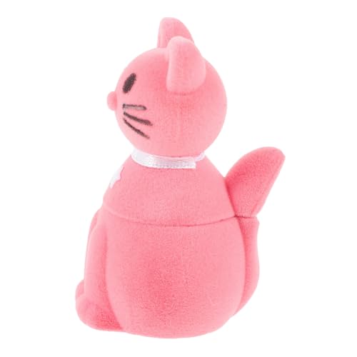Yardwe Scatola Portaanelli Forma di Gatto Rosa in Resistente Scatola Regalo Gioielli per Proposta di Matrimonio Fidanzamento e Anniversari Contenitore per Anelli e Collane con Design