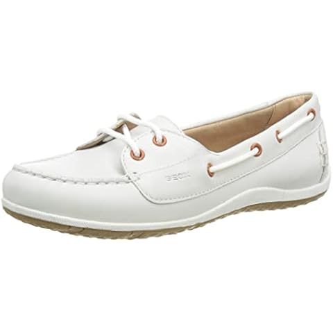 Geox D Vega Moc A Mocasines para Mujer Blanco Cover